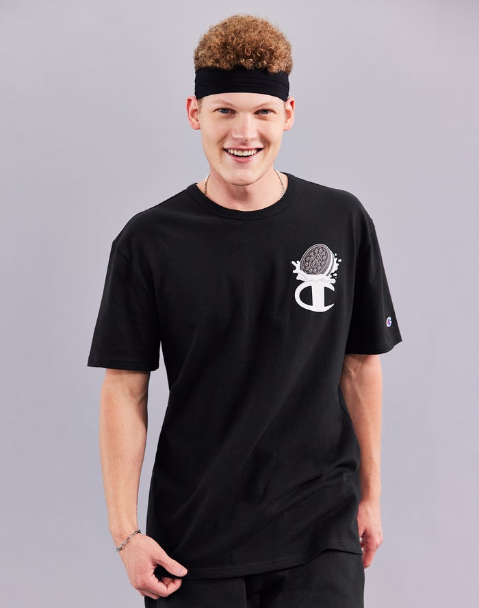 Champion T-Shirt Heren - Zwart - Oreo® Heritage Short-Sleeve Dunk ( 697243-BFV )